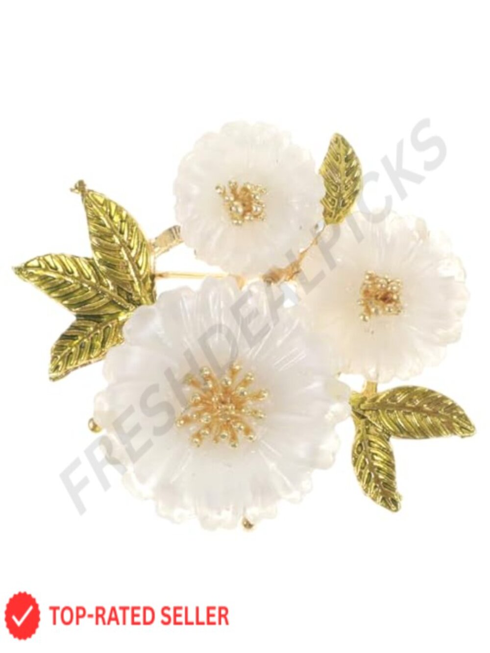Daisy Flower Brooch Pin Gold Center Layered Petals Alloy Corsage Women